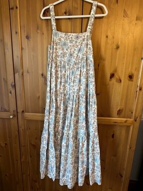 American Eagle Outfitters Cream Floral Smocked Sundress
